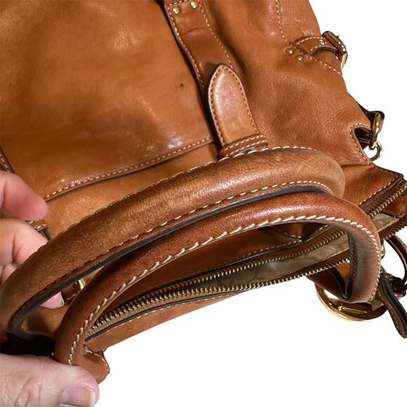 MICHAEL KORS Tan Buttery Soft Leather Satchel Handbag Crossbody Strap - Picture 7 of 15